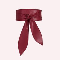 Elegant Solid Color Bow Knot Imitation Leather Women's Leather Belts sku image 9