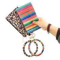 Fashion Color Block Leopard Pu Leather Patchwork Women's Bag Pendant Keychain 1 Piece main image 2