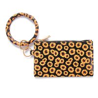 Fashion Color Block Leopard Pu Leather Patchwork Women's Bag Pendant Keychain 1 Piece sku image 8