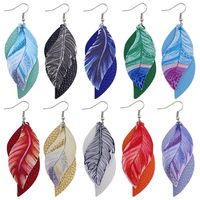 Fashion Feather Pu Leather Women's Earrings 1 Pair main image 3