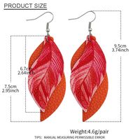 Fashion Feather Pu Leather Women's Earrings 1 Pair main image 2