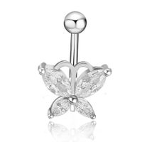 1 Piece Sweet Heart Shape Stainless Steel Plating Inlay Zircon Women's Belly Ring sku image 10