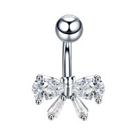 1 Piece Sweet Heart Shape Stainless Steel Plating Inlay Zircon Women's Belly Ring sku image 11