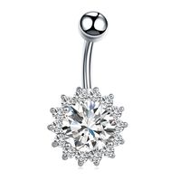 1 Piece Sweet Heart Shape Stainless Steel Plating Inlay Zircon Women's Belly Ring sku image 17