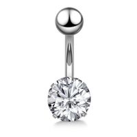 1 Piece Sweet Heart Shape Stainless Steel Plating Inlay Zircon Women's Belly Ring sku image 6