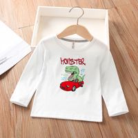 Cute Dinosaur Car 100% Cotton T-shirts & Shirts main image 5