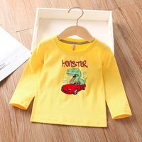 Cute Dinosaur Car 100% Cotton T-shirts & Shirts main image 1