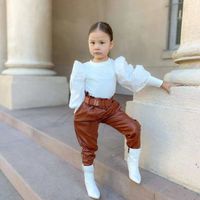 Fashion Solid Color Cotton Girls Clothing Sets main image 6