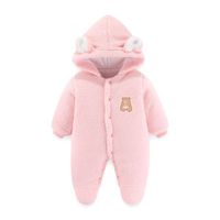 Casual Solid Color Polyester Fleece Baby Rompers sku image 4