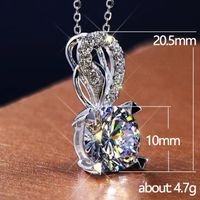 Fashion Geometric Copper Plating Artificial Gemstones Artificial Diamond Pendant Necklace 1 Piece main image 3