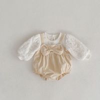 Cute Bow Knot 100% Cotton Baby Rompers sku image 4