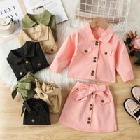 Fashion Solid Color Cotton Girls Clothing Sets main image 5