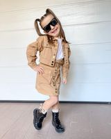 Fashion Solid Color Cotton Girls Clothing Sets main image 1