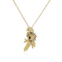 Fashion Tortoise Rabbit Bird Copper Gold Plated Zircon Pendant Necklace 1 Piece sku image 2