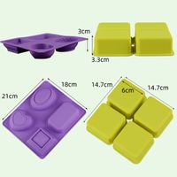 Fashion Solid Color Silica Gel Kitchen Molds main image 2