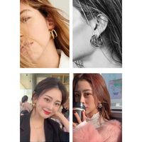 Simple Style Solid Color Alloy Layered Women's Hoop Earrings 1 Pair main image 3