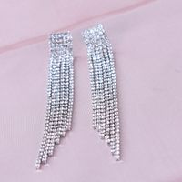 Fashion Geometric Copper Plating Artificial Diamond Drop Earrings 1 Pair main image 5