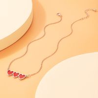 Simple Style Heart Shape Alloy Enamel Women's Necklace 1 Piece main image 5
