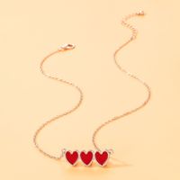 Simple Style Heart Shape Alloy Enamel Women's Necklace 1 Piece main image 4