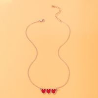 Simple Style Heart Shape Alloy Enamel Women's Necklace 1 Piece main image 2