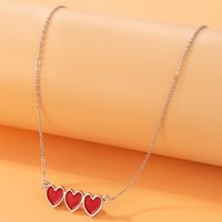 Simple Style Heart Shape Alloy Enamel Women's Necklace 1 Piece main image 3