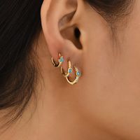 Fashion Geometric Alloy Inlay Turquoise Women's Earrings 1 Pair main image 1