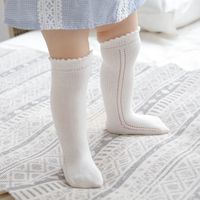 Children Unisex Cute Solid Color Nylon Cotton Mesh Over The Knee Socks 1 Set sku image 3