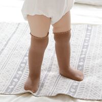 Children Unisex Cute Solid Color Nylon Cotton Mesh Over The Knee Socks 1 Set sku image 9