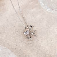 Simple Style Animal Alloy Inlay Artificial Pearls Women's Pendant Necklace 1 Piece sku image 2