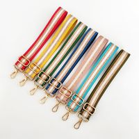 New Colorful Nylon Wide Shoulder Strap Bright Gold Thread Purse Accessories Strap Adjustable Shoulder Crossbody Replacement Long Strap main image 1