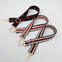 All Seasons Cotton Tape Stripe Heart Shape Sling Strap Bag Accessories main image 3