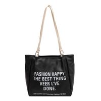 Women's Summer Spring Pu Leather Letter Fashion Square Zipper Tote Bag sku image 2