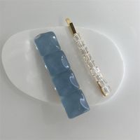 Simple Style Solid Color Plastic Resin Hair Clip 2 Piece Set sku image 1