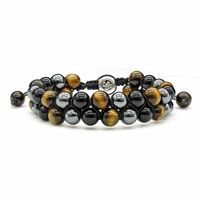 Retro Color Block Haematite Bracelets 1 Piece sku image 2