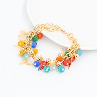 Fashion Color Block Leaves Heart Shape Artificial Crystal Alloy Gem Unisex Bracelets 1 Piece sku image 4