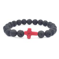 Retro Cross Volcanic Rock Men's Bracelets 1 Piece sku image 4