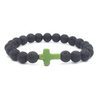 Retro Cross Volcanic Rock Men's Bracelets 1 Piece sku image 6