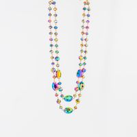 Fashion Geometric Beaded Artificial Crystal Gold Plated Women's Necklace 1 Piece sku image 2