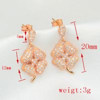 Fashion Four Leaf Clover Titanium Steel Plating Zircon Drop Earrings 1 Pair main image 6