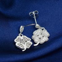 Fashion Four Leaf Clover Titanium Steel Plating Zircon Drop Earrings 1 Pair main image 2