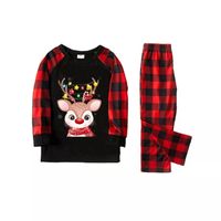 Casual Plaid Deer Polyester Pants Sets Casual Pants Family Matching Outfits main image 3