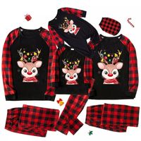 Casual Plaid Deer Polyester Pants Sets Casual Pants Family Matching Outfits main image 2