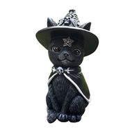 New Creative Halloween Magic Cat Resin Craft Ornament Halloween Gift Decorations sku image 1