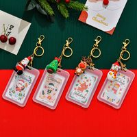 Christmas Silicone Waterproof Double-sided Transparent Cartoon Key Button Campus Card Holder main image 1
