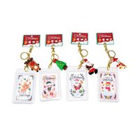 Christmas Silicone Waterproof Double-sided Transparent Cartoon Key Button Campus Card Holder main image 4