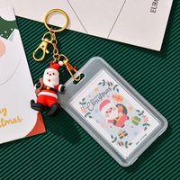 Christmas Silicone Waterproof Double-sided Transparent Cartoon Key Button Campus Card Holder sku image 4