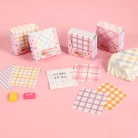 Cute Plaid Striped Note Box Note Paper Non-adhesive Notepad main image 4