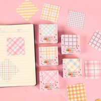 Cute Plaid Striped Note Box Note Paper Non-adhesive Notepad main image 1