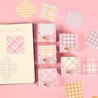 Cute Plaid Striped Note Box Note Paper Non-adhesive Notepad main image 6