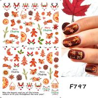 Cute Maple Leaf Flower Elk Paper Nail Decoration Accessories 1 Piece sku image 1